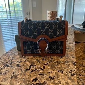 GG covered denim Dionysus handbag